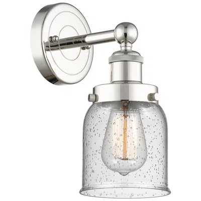 Innovations Lighting Small Bell 10"high Polished Nickel Sconce With Seedy Shade