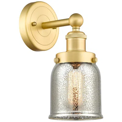 Innovations Lighting Small Bell 2.25" High Satin Gold Sconce W/ Silver Plated Mercury Shade