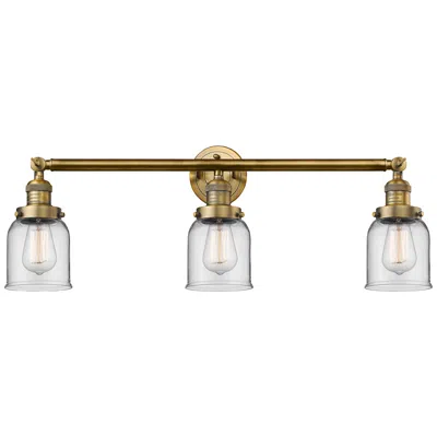 Innovations Lighting Small Bell 30" Wide Clear Glass - Brushed Brass Bath Light