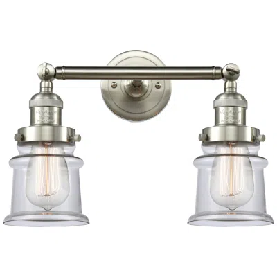 Innovations Lighting Small Canton 17" 2-light Brushed Satin Nickel Bath Light W/ Clear Shad