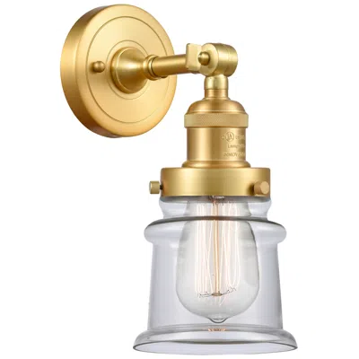 Innovations Lighting Small Canton 5" Satin Gold Sconce W/ Clear Shade