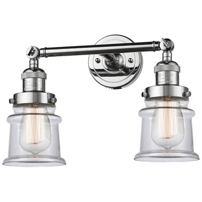 Innovations Lighting Small Small Canton 17" 2-light Polished Chrome Bath Light W/ Clear Sha