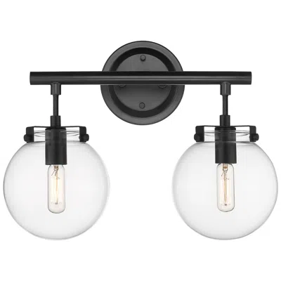 Innovations Lighting Span 11 3/4" High Matte Black And Clear Glass 2-light Sconce