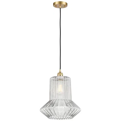 Innovations Lighting Springwater 12" Wide Gold Corded Mini Pendant W/ Clear Spiral Fluted S