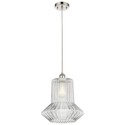 Innovations Lighting Springwater 12"w Polished Nickel Corded Mini Pendant W/ Spiral Fluted