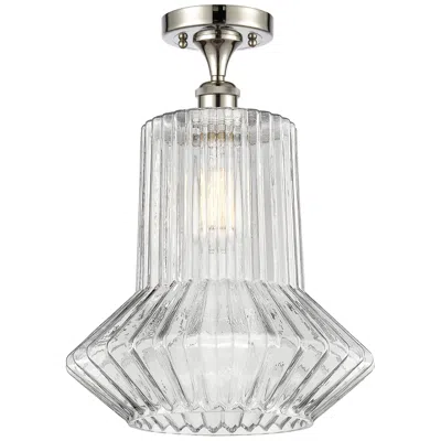 Innovations Lighting Springwater 12"w Polished Nickel Semi Flush Mount W/ Spiral Fluted Sha