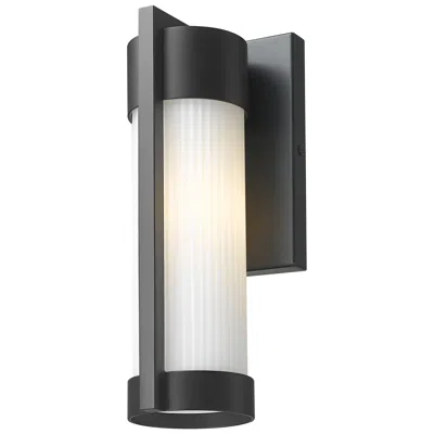 Innovations Lighting Stratford 10" Matte Black Coastal Outdoor Sconce With Striped White Glass