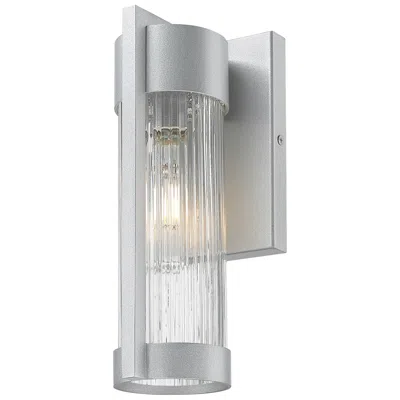 Innovations Lighting Stratford 10" Silver Coastal Outdoor Sconce With Striped Clear Glass In Gray