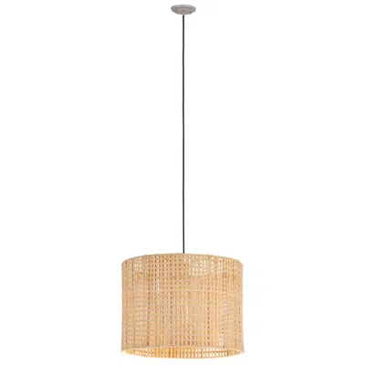 Innovations Lighting Tattersall 14" Wide Black Cord Hung Pendant With Natural Shade