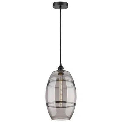 Innovations Lighting Vaz 10" Wide Matte Black Mini Pendant W/ Light Smoke Shade