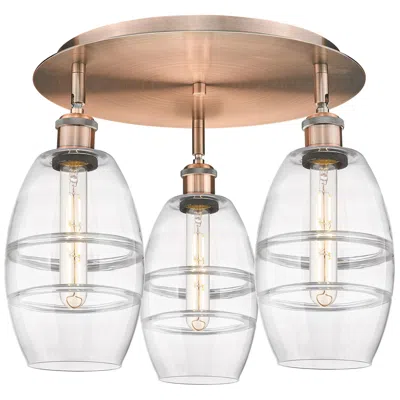 Innovations Lighting Vaz 17 3/4" Wide Antique Copper 3-light Ceiling Light