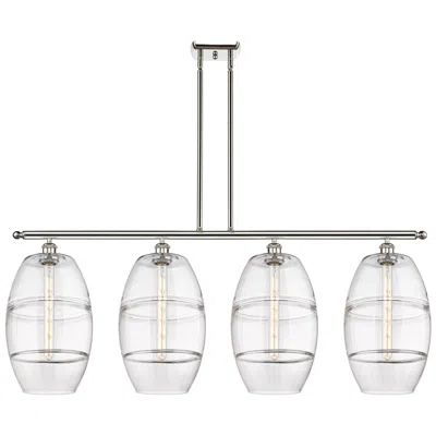 Innovations Lighting Vaz 48.25"w 4-light Polished Nickel Stem Island Light W/ Clear Shade