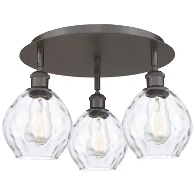 Innovations Lighting Waverly 17.75"w 3 Light Oil Rubbed Bronze Flush Mount W/ Clear Glass S