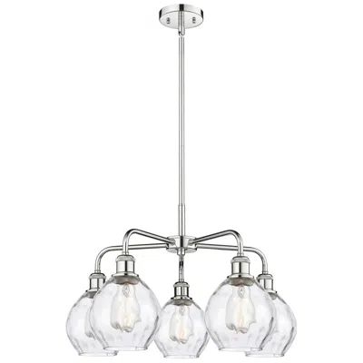 Innovations Lighting Waverly 24"w 5 Light Polished Chrome Stem Hung Chandelier With Clear S