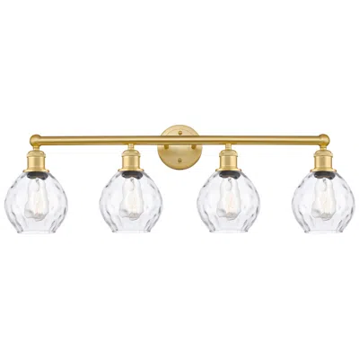 Innovations Lighting Waverly 33" Wide 4 Light Satin Gold Bath Vanity Light With Clear Shade