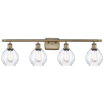 Innovations Lighting Waverly 36" Wide 4 Light Antique Brass Bath Vanity Light W/ Clear Shad