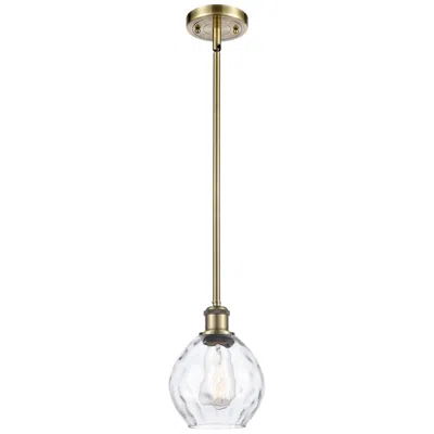 Innovations Lighting Waverly 6" Wide Antique Brass Stem Hung Mini Pendant W/ Clear Shade