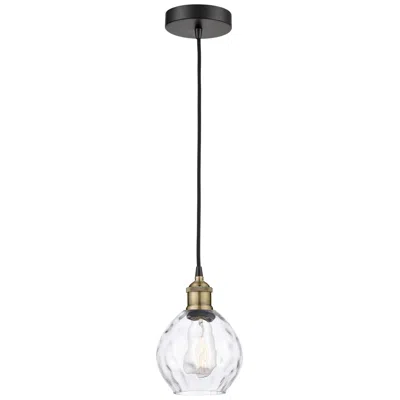 Innovations Lighting Waverly 6" Wide Black Brass Corded Mini Pendant With Clear Shade