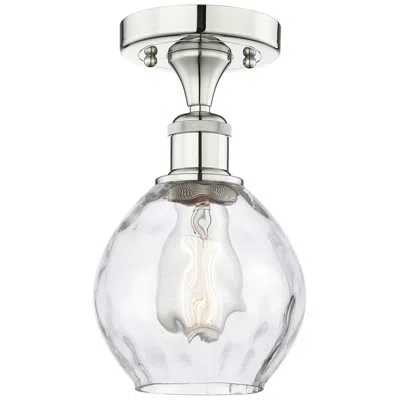 Innovations Lighting Waverly 6" Wide Polished Nickel Semi.flush Mount With Clear Glass Shad