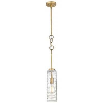 Innovations Lighting Wexford 4" Brushed Brass Stem Hung Mini Pendant W/ Clear Deco Swirl Sh