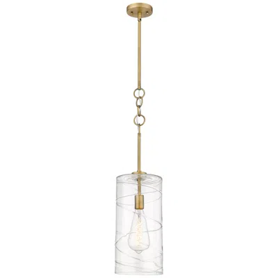 Innovations Lighting Wexford 8" Brushed Brass Stem Hung Mini Pendant W/ Clear Deco Swirl Sh