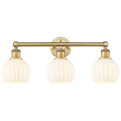 Innovations Lighting White Venetian 24" Wide Brushed Brass 3-light Bath Light In Gold