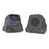 Innovative Technology Pair Of Solar Charging Bluetooth Outdoor Rock Speakers In Gray