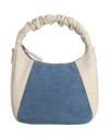 Innue' Woman Handbag Beige Size - Leather, Textile Fibers In Sand