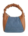 Innue' Woman Handbag Brown Size - Leather, Textile Fibers