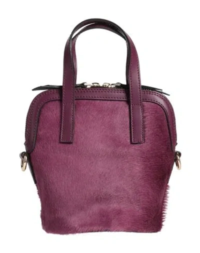 Innue' Woman Handbag Plum Size - Cow Leather In Purple