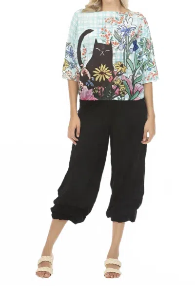 Inoah 3/4 Dolman Sleeve Pullover Sweater In Misty Bloom In Multi