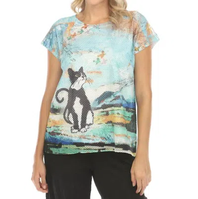 Inoah Cleo Cat Top In Multicolor