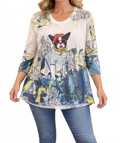 Inoah French Bulldog Top In White