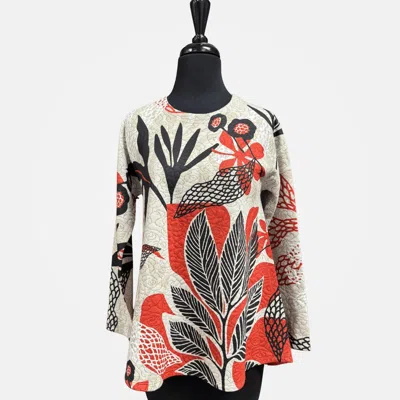 Inoah Marple Crew Neck Top In White Multi