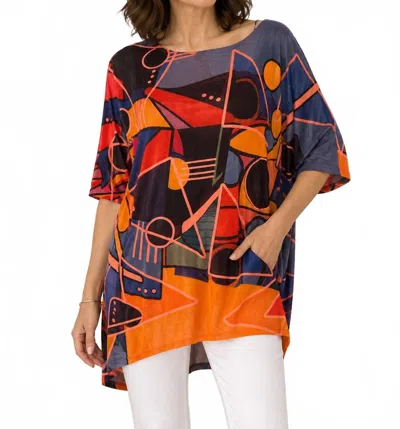 Inoah Mesh Dolman Sleeve Top In Coral In Pink