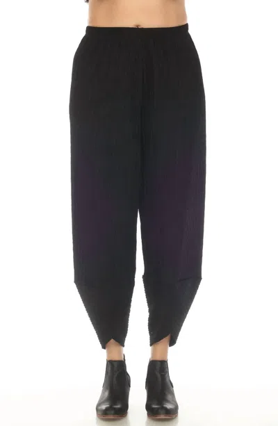 Inoah Textured Tulip Hem Pant In Black