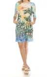 Inoah Tropical Paradise Dress In Multicolor In Blue
