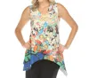 Inoah V-neck Textured Knit Tank Top In Mosaic Art In Multi