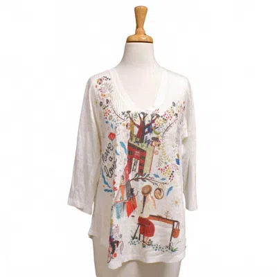 Inoah Women's Book House Top In White Multi