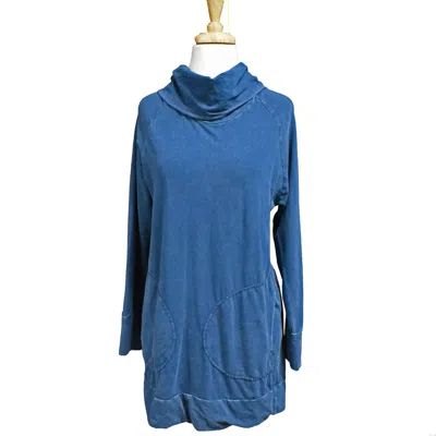 Inoah Women's Cowl Neck Top In Prussian In Blue
