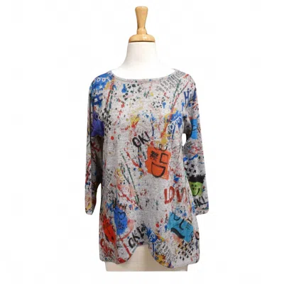 Inoah Women's Emojis Top In Grey In Gray