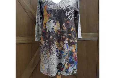 Inoah Women's Floral Notes Tunic In Grey In Gray