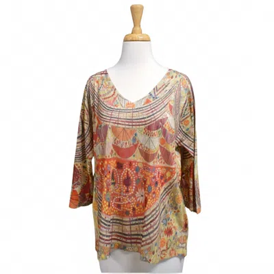 Inoah Women's Henna V-neck Top In Beige In Multi
