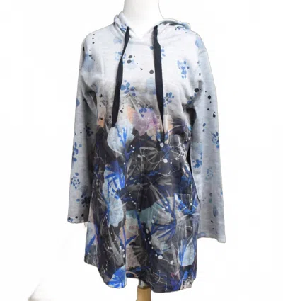 Inoah Women's Hoodie Tunic In Icy Blue In Multi