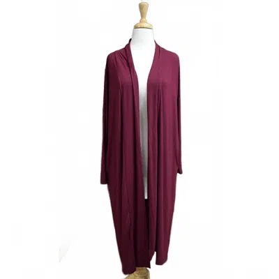 Inoah Women's Open Front Duster In Elderberry In Blue