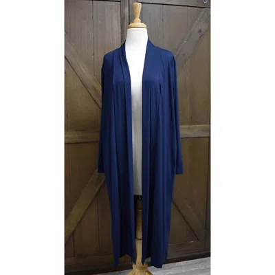 Inoah Women's Open Front Duster In Navy In Blue