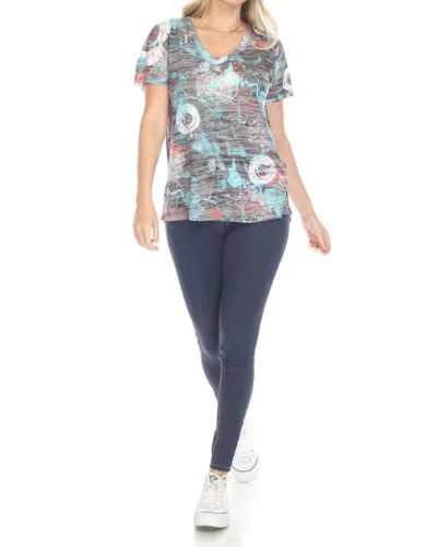 Inoah Yarn Strings Lightweight Burnout Top In Multi