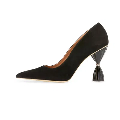 Inola Ojén Women's Nina Suede Pump With Sculptured Heel-black