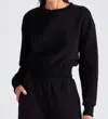 In/one Isla French Terry Pullover In Black In Black