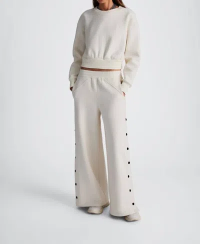 In/one Isla French Terry Pullover In Coconut Milk In White